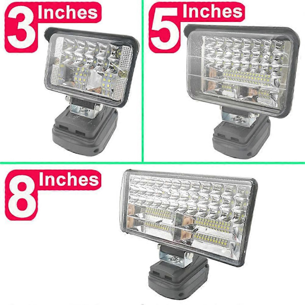 LED Arbetslampa Ficklampa Elektrisk Lampa Spotlight Billampa för 18V Li-Ion Batteriadapter BL1815