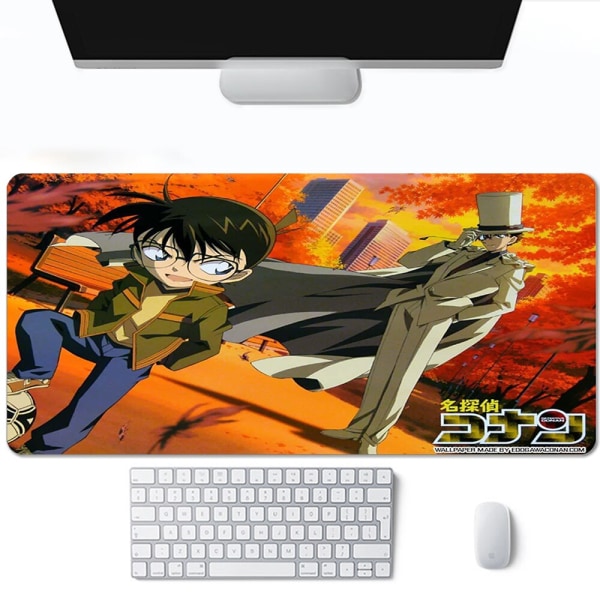 Anime Detektiv Conan Spelmatta Tillbehör Gamer Full Gummi Musmatta Matta 2mm Tjock Tangentbord Skrivbordsunderlägg A10 300x800x2mm