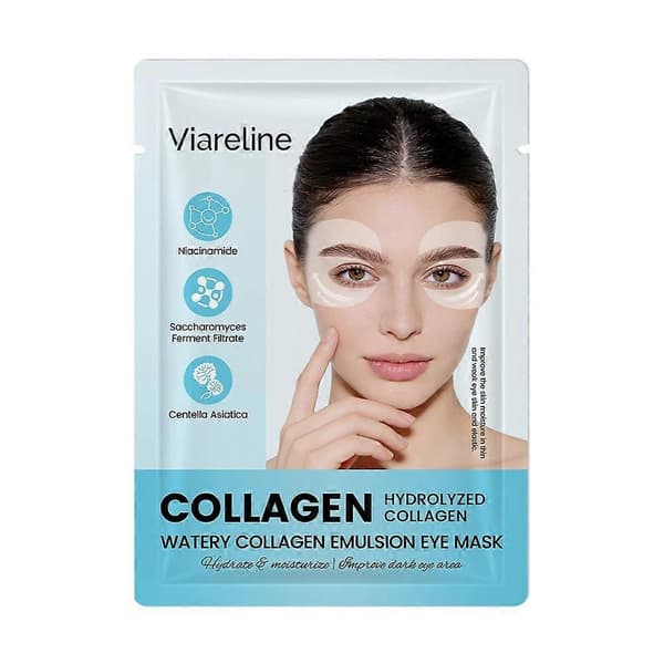 Kollagen øyemaskepatcher - E-formet, hydrogel, reduserer hevelser, fine linjer, 1 par