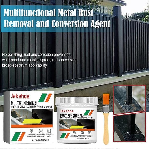 Rustkonverteringsmiddel 100 ml, multifunksjonell rustbeskyttende vannbasert maling, K5K3 Gray