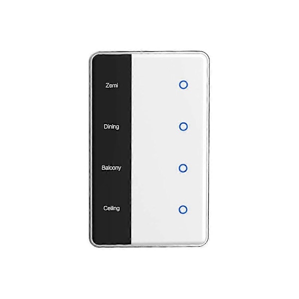 TUYA Zigbee DIY Namn Switch 4-vägs Smart Touchscreen Switch US Typ Fungerar med Tuya Alexa Home Röststyrning