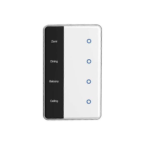 TUYA Zigbee DIY Navne Switch 4 Gang Smart Touchscreen Switch US Type Arbejd med Tuya Alexa Home Stemmestyring