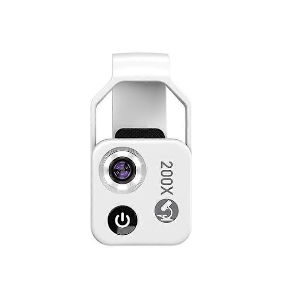 APEXEL APL-MS002CWH 200X Mobiltelefon HD CPL Makroobjektiv Mikroskop med LED-lys White