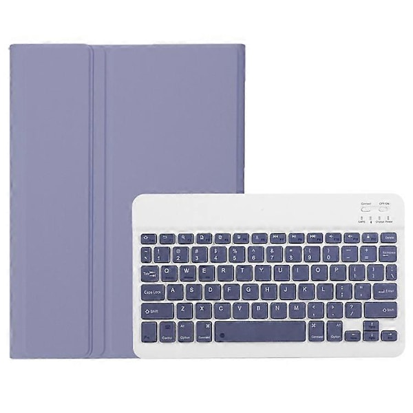 A0N7 Kompatibel for Xiaomi Pad 6 / Pad 6 Pro PU Lærdeksel Ultratynt Stativ Nettbrettveske med Avtakbart Bluetooth-tastatur Purple