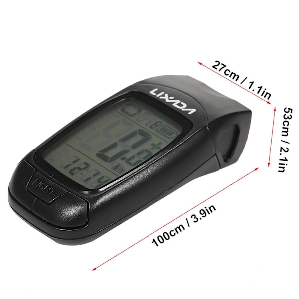 3 i 1 Cykelcomputer USB Genopladelig Trådløs Cykelcomputer Cykel Speedometer med LED Forlygte og Horn