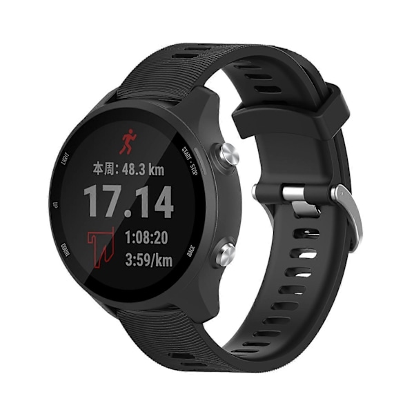 20mm Silikon Armbandsrem för Garmin Forerunner 245 Smartwatch Ersättning - Svart