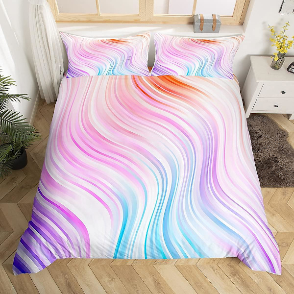 Sateenkaari King Queen -pussilakanasetti, solmuvärjätty vuodevaatesetti, glitter-ombre-peittopäällinen, tähtitaivas pastelli kimalle polyesteri peittopäällinen