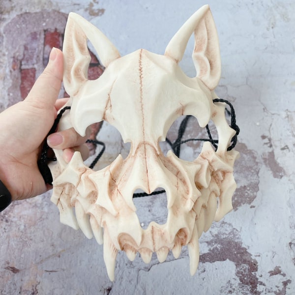 Halloween Skull Party Maske Anime Drage Gud Skelet Halv Ansigt Masker Knogle Kranie Dyr Maske Cosplay Dansebal Kostume Rekvisitter 7
