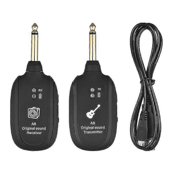 4 Sett Uhf Trådløst Gitarsystem Sender Mottaker Innebygd Oppladbar Trådløs Gitarsender