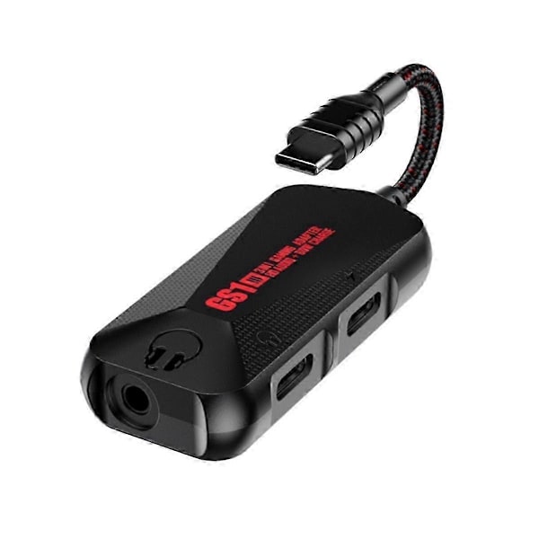 Gs1 Spilltelefon Lydkort 3 I 1 Mobilspill Lydkort Med Laderadapter Usb-c Type-c Til 3.5mm