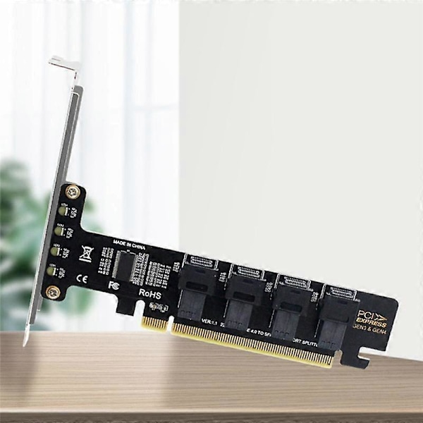 NGFF PCI-E 16X till 4 Portar U.2 NVME Split Expansionskort SFF-8639/8643 NVME PCIE SSD Adapter för Mai