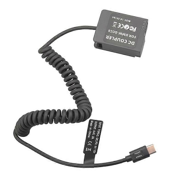 DMW-BLC12 Dummy-akku DMW-DCC8 PD USB-C -liitin GX8 FZ1000 FZ300 FZ200 G6 G7 G80 G81 G85 G95 G99 FZ2000 -kameroille