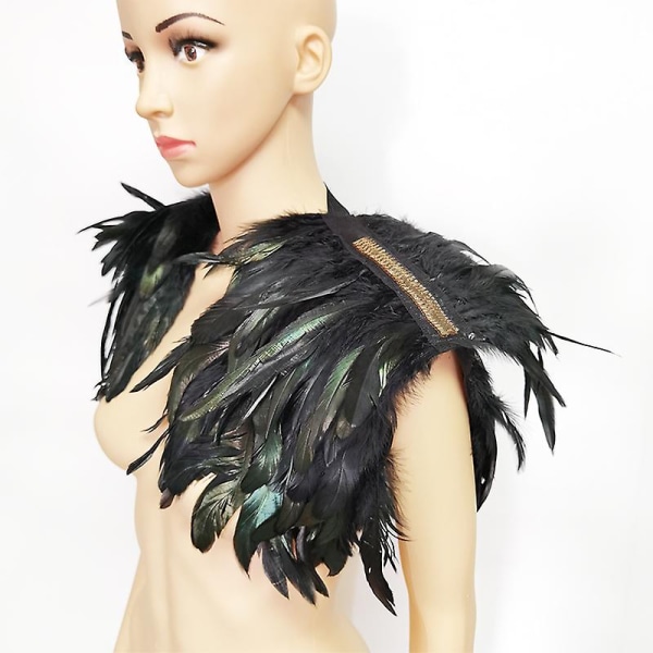 Feather Shawl Iriscent Rooster Hackle Natural Feather kaulus