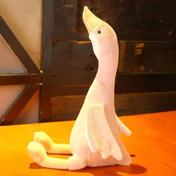 Stor vit gåsdocka anka plysch leksak docka småbarn tröst docka flicka födelsedagspresent pink 50cm