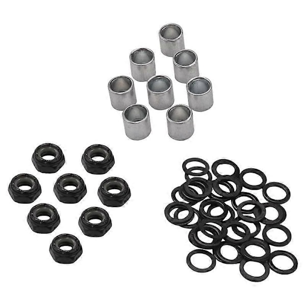 56 Dele Skateboard Truck Hardware Sæt Inkluderer Spacere, Akselmøtrikker og Speed Rings til Skateboard