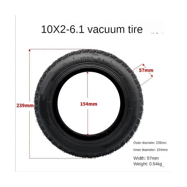 For Scooter M365/1S/Pro/ Modifisert Dekk 10X2-6.1 Vakuumdekk Pneumatisk Dekk