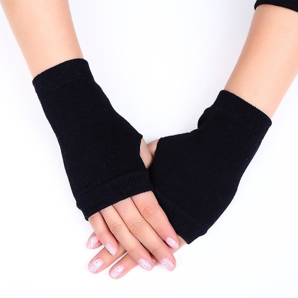 Plyschbjörn Pälsstickade Handskar Hand Flip Halvfinger Körhandskar Vinter Mjuka Varma Tjocka Handskar Flickor Knitted Gloves