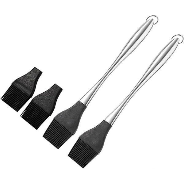 2-pak Silikone BBQ Børste, Rustfri Stålbørste med Silikone Børstehår, 30 cm (11,8\")