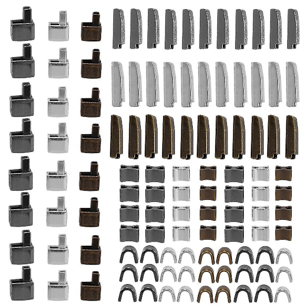 120 Delar Metall Dragkedjehuvud Slider, 4 Storlekar Dragkedja Botten Sliders Fäste Stift, Dragkedja Stopp Reparationsverktyg Kit TY