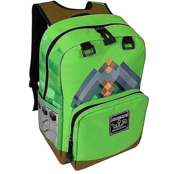 Minecraft Runt Omkring Skolväska Ryggsäck 17 Tum Green
