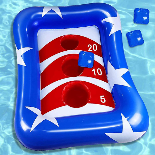 Uppblåsbar Pool Cornhole Set Kastspel, Poolleksaker för Barn Vuxna Utomhus Strandleksaker