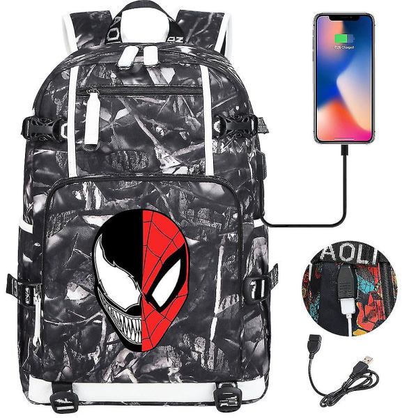 Venom Fashion Tryckt Usb Ungdoms Skolväska (1-11) Color-12