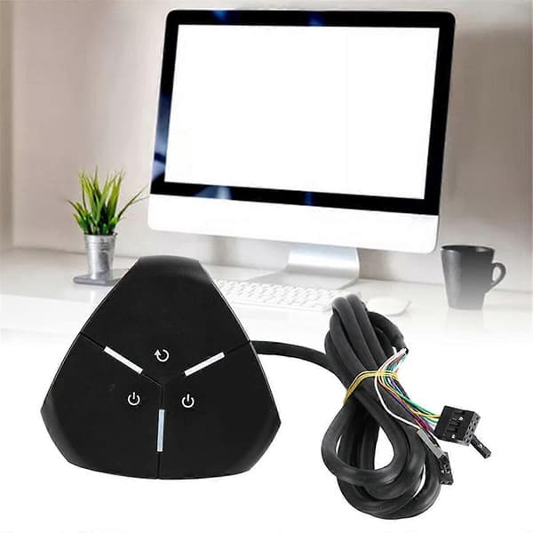 Datamaskin Desktop Bryter PC Strøm på/Restart Knapp Dobbel USB B