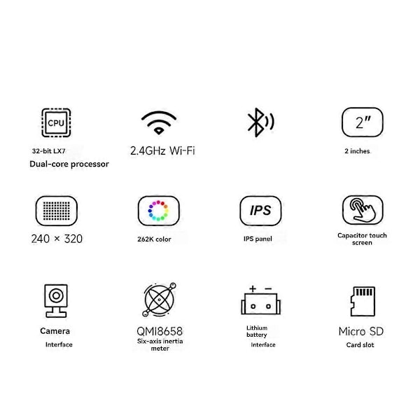 ESP32 S3 LCD Kamera Utvecklingskort för , A