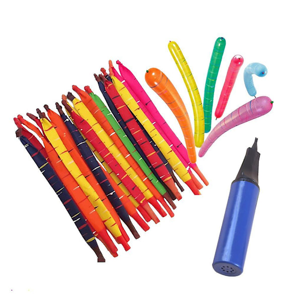 100 stk. Assorterte Lange Jumbo Latex Rakettballonger med Pumpe Fest Leker for Barn