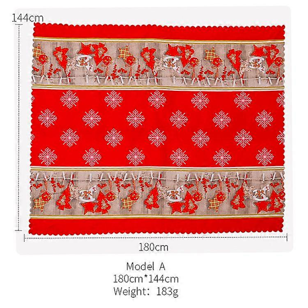 Rektangulær Juleduk Polyester 144 * 180m Juletremønster for Juleborddekorasjon Trykt Juleduk Absorberende Duk