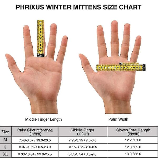 Ski Vinterhandsker Sne Touch Screen Handsker Vandtæt Vinter Varm S-xl M