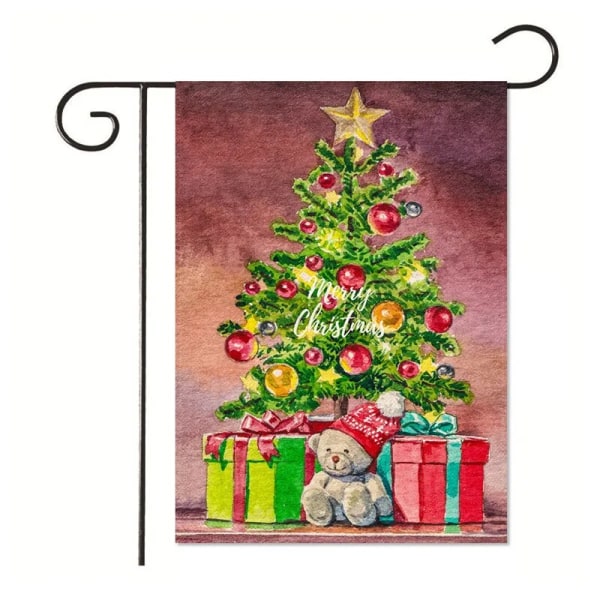 Amerikansk Stil Illustrasjon Julehageflagg Santa Gave Hagedekorasjon Banner 30*45cm (11.81IN*17.71IN) 14