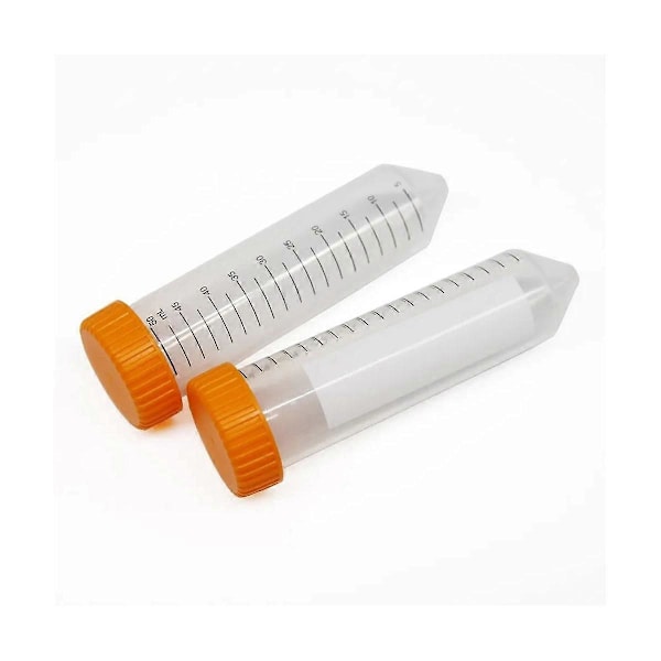 50 st Koniska Centrifugrör 50 ml Plast Skruvlock Botten Testtuber