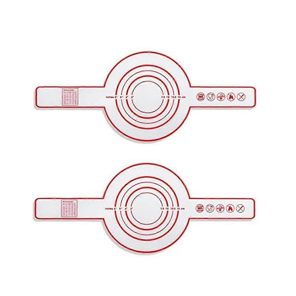 2 stk. silikonbakematte for nederlandsk ovnsbrødbaking, non-stick bakematte med langt håndtak, 21 cm, gjenbrukbare ark, rød