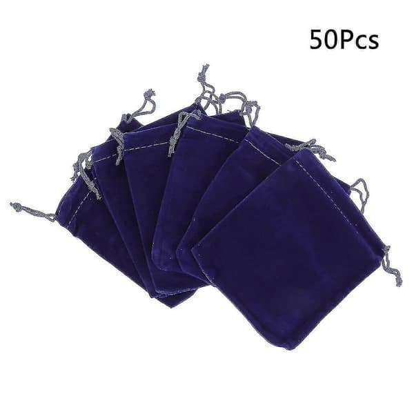 50 st 9*12cm Dragsko Bröllopsgåva Presentpåsar Godispåsar Smyckespåse (lojalblå)