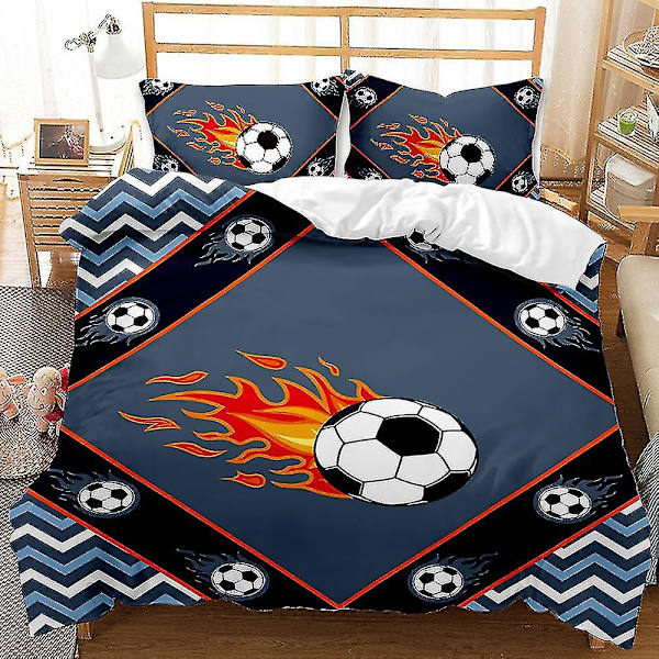 Sports Fotball Dynetrekk Hjemmetekstil Tredelt Sengetøy H D 228*228three-piece set
