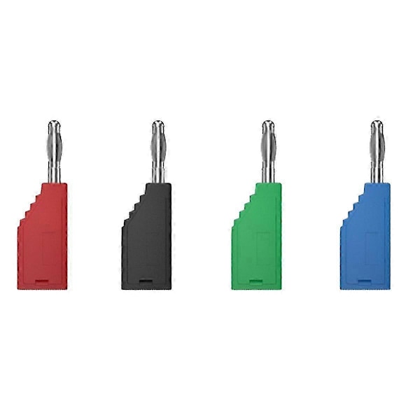 10 stk. Stabelbar 4mm Bananplugg Koblingssett med Ledning, Multifunksjonell Frontplugg for Elektronikk J.10054