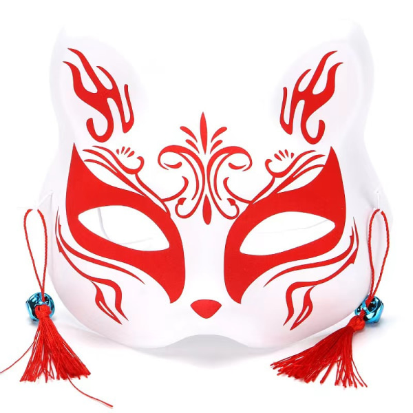 Halvmaske Katteansigt Rævemaske Drenge Og Piger Fest Danseforestilling Forsyninger Bod Engros Tremolo Japansk Antik Flow Of Fire
