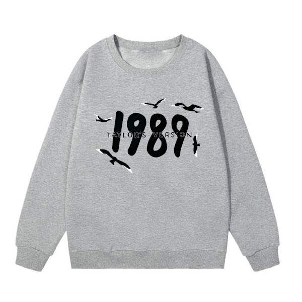 Taylor Swift sanger Taylor Swift 2D fløjlsprintet dame sweatshirt med rund hals light grey M
