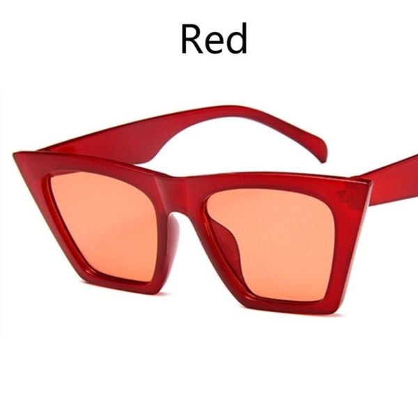 Dam Nya Cat Eye Solglasögon Unisex Retro Fyrkantig Ram Oversized Glasögon UV401 Chroma Glasögon Reseglasögon Red Style2