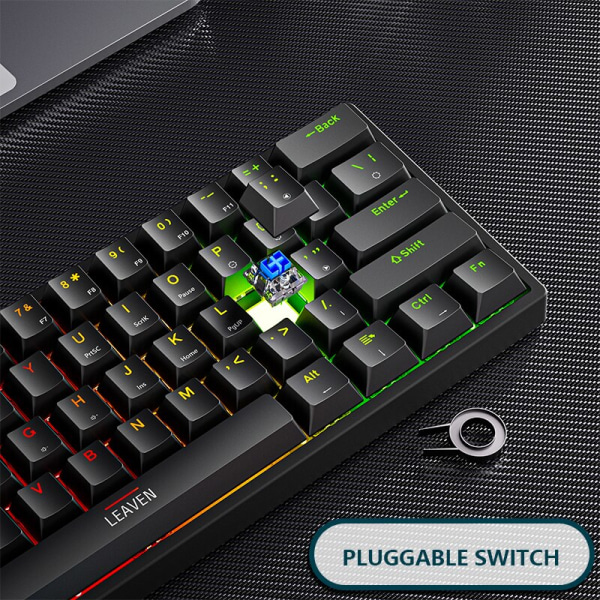 K620 Mini Gaming Mekanisk tastatur 61 Taster RGB Hot Swap Type-C Kablet Gaming Keyboard black Blue Switch