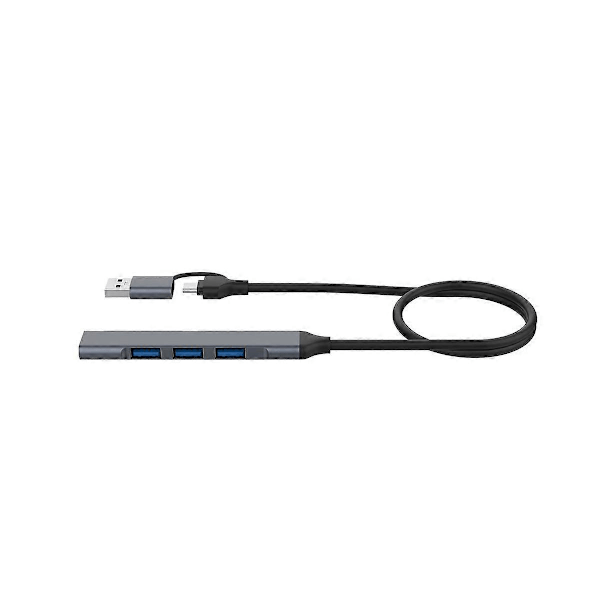 2 i 1 (USB-C+USB-A) 4 Port Hub USB 2.0X3+USB 3.0X1 5Gbps Snabb Överföring Slim Mini USB3.0 Hub USB