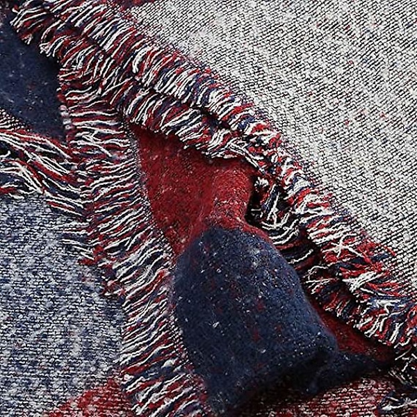 Stor Tartan Sjal Dam Mode Stola Rutig Halsduk Dam Vinterhalsduk, Förtjockad Och Mångsidig, Street-redo (burgundy)