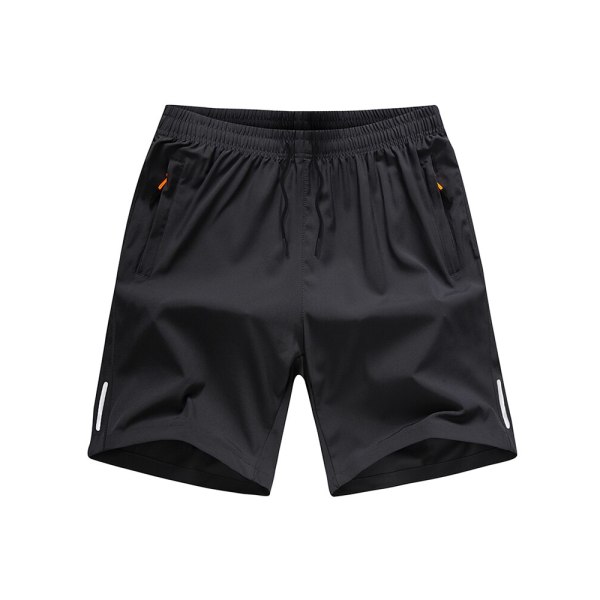 Herre Casual Beach Ice Silk Cool Pustende Elastisk Slim Hurtigtørkende Shorts Stor størrelse Black 4XL