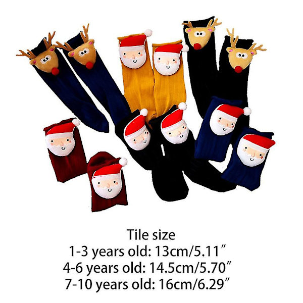 1 par Barn Mjuka Varma Bomullsstrumpor Söta Älg Tomte Korta Strumpor För Brown