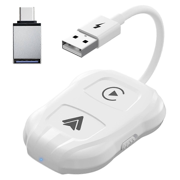 Trådlös Carplay Android Auto Adapter, Plug & Play Dongel, för alla bilar med trådbunden CarPlay IOS 10+ Androi