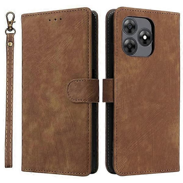 Kompatibelt för Blackview Wave 8C Plånboksfodral RFID PU Läder Skydd Ställ Brown