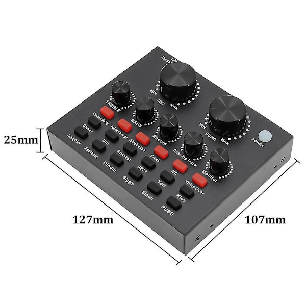 V8 Lydkort Stemmeskift Karaoke Headset Live Eksternt Lydkort