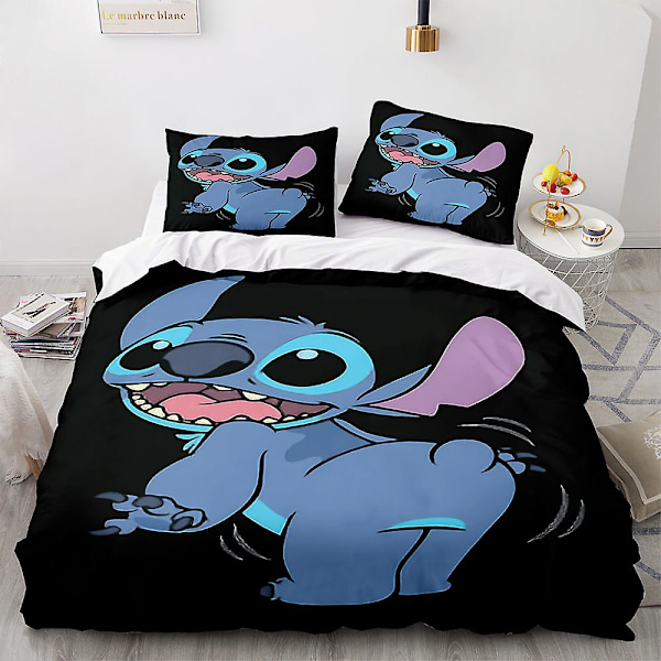 Stitch 3D-printet sengesett dynetrekk dynetrekk putetrekk barnegave farge 15 UK SINGLE 135x200cm