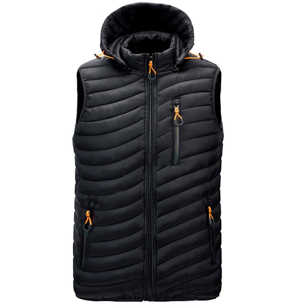 Stor Storlek M-6XL Herr Väst Jacka Höst Vinter Västar Enfärgad Manlig Hooded Ärmlös Jacka Army green 4XL